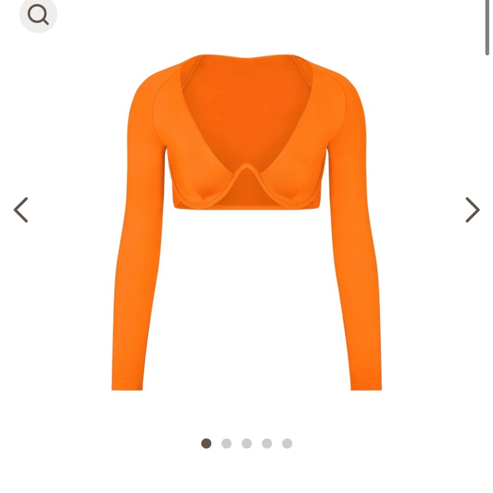 Skims orange long sleeve bikini top
